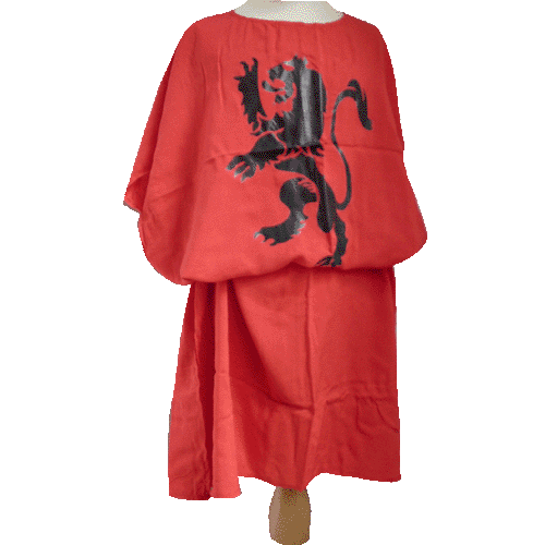 tunique rouge à lion noir