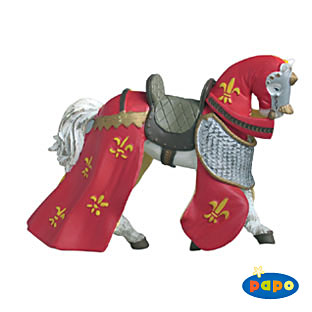 cheval drapé rouge