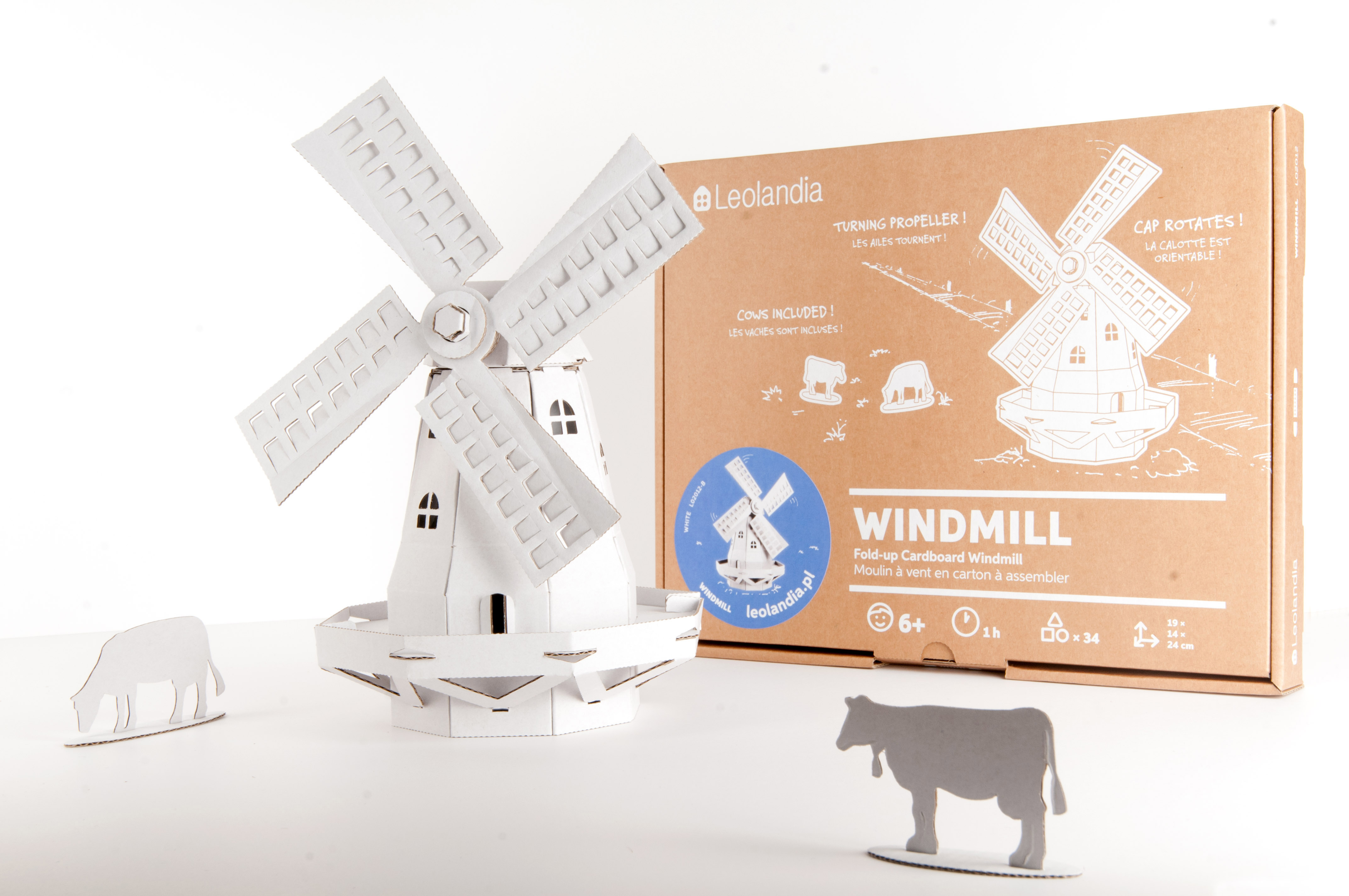 Leolandia Moulin en carton blanc