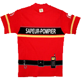 t-shirt de pompier dos